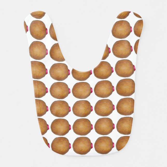 Pink Raspberry Jelly Jam Filled Donuts Doughnuts Bib (Front)