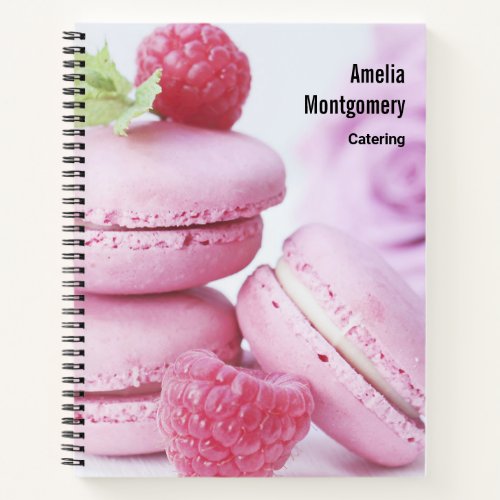  Pink Raspberry Macarons French Pastry Photo Notebook