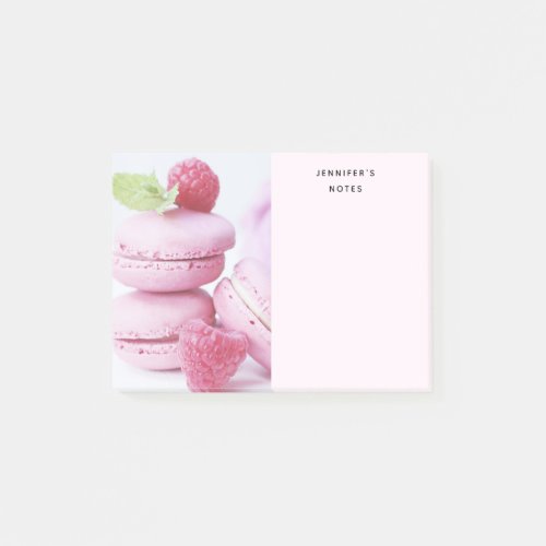 Pink Raspberry Macarons French Pastry Photo Post_it Notes