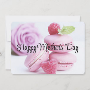 Pink Raspberry Macarons Mother's Day Holiday Card