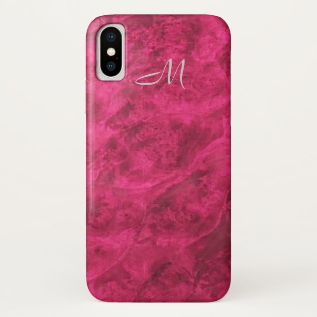 Pink Raspberry Textured Suede Look Case-Mate iPhone Case (Back)