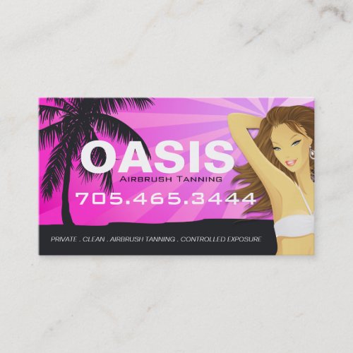 Pink Rays Airbrush Tanning Salon Business Card