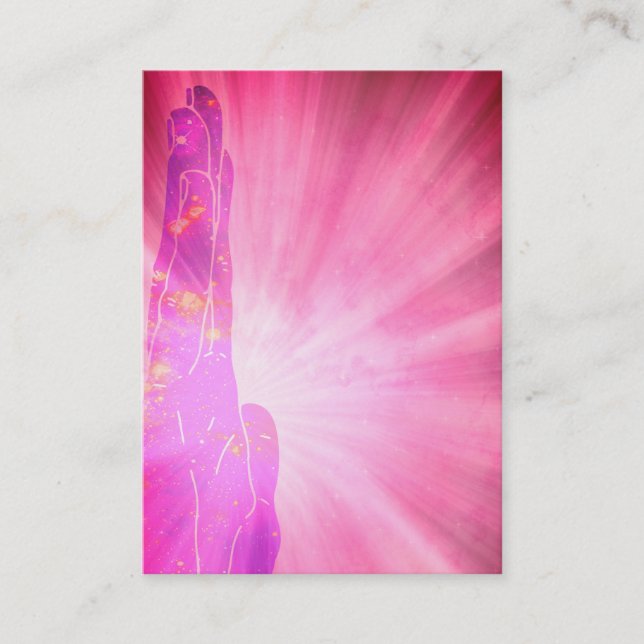 *~* Pink Rays Healing Hand Lightworker  Healer Business Card (Front)