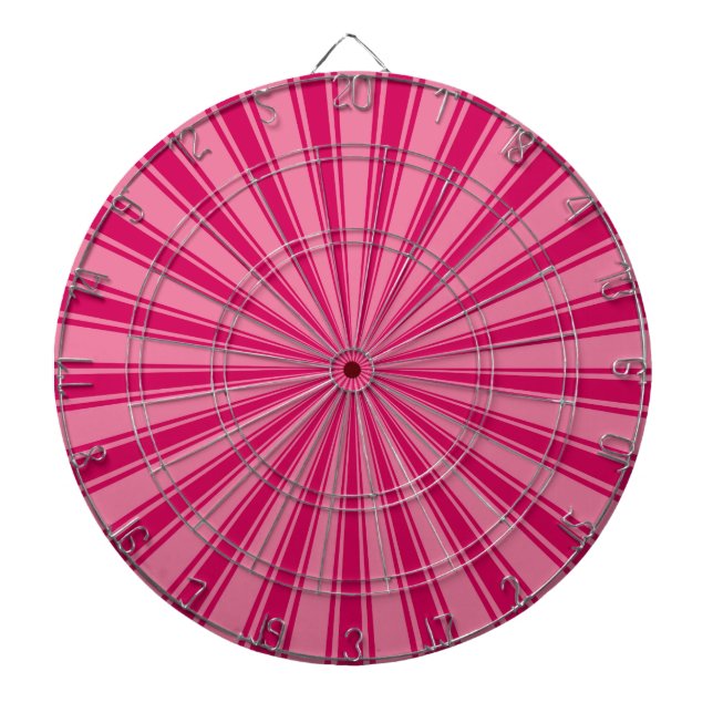 Pink rays retro funky sun stripes dart board (Front)