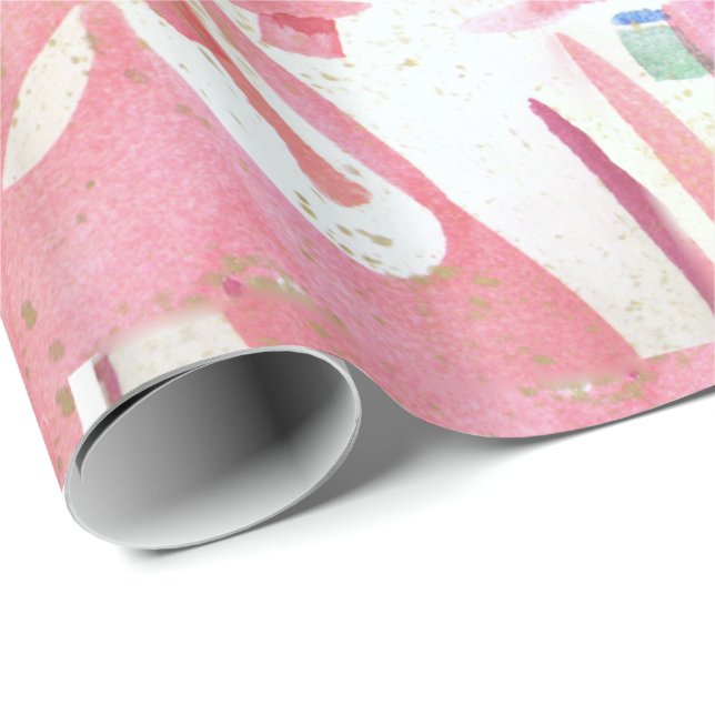 Pink Razzle Valentines Wrapping Paper (Roll Corner)