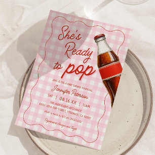 Pink Ready To Pop Soda Pop Baby Shower Invitation