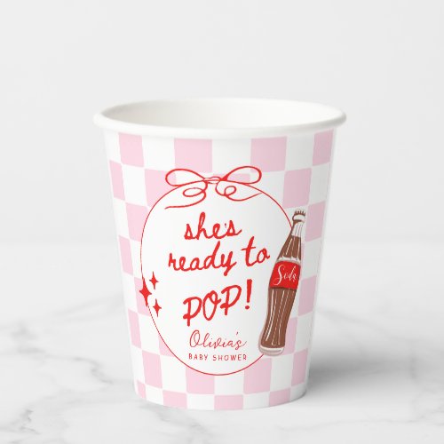Pink Ready To Pop Soda Pop Cola Baby Shower Paper Cups