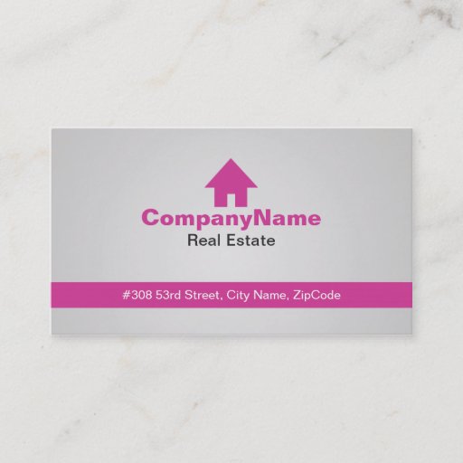 Customizable Pink Real Estate Business Cards