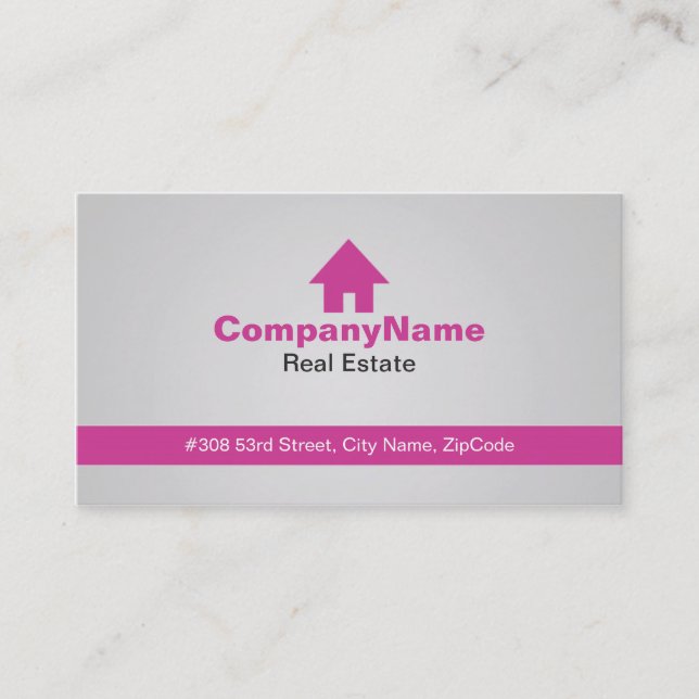 Pink Real Estate Business Cards (Front)