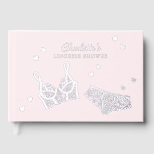 Pink Real Foil Lingerie Shower Bridal Shower Name Foil Guest Book