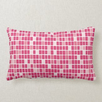 Pink Rectangle Mosaic Lumbar Lumbar Pillow