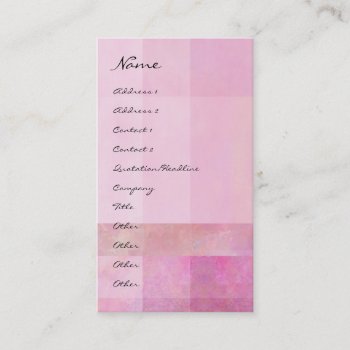Pink Rectangles Abstract Profile Card by profilesincolor at Zazzle