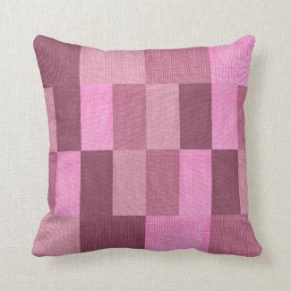 Pink Rectangles Design Throw Pillow