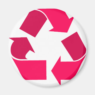 pink recycle symbol magnet
