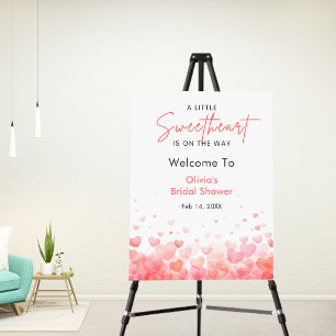Pink & Red A Little Sweetheart Baby Shower Welcome Foam Board