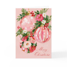 Pink, Red and Cream Bright Floral Christmas Design