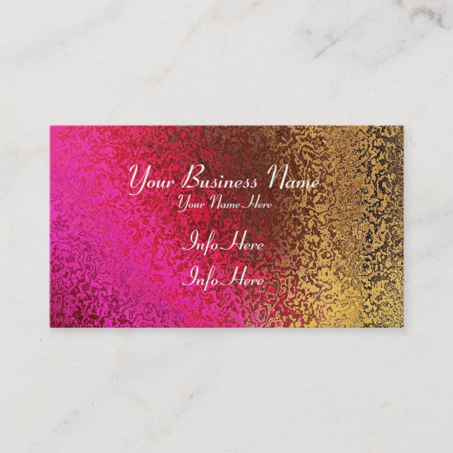 Pink Red And gold Pattern Business Card (Front)