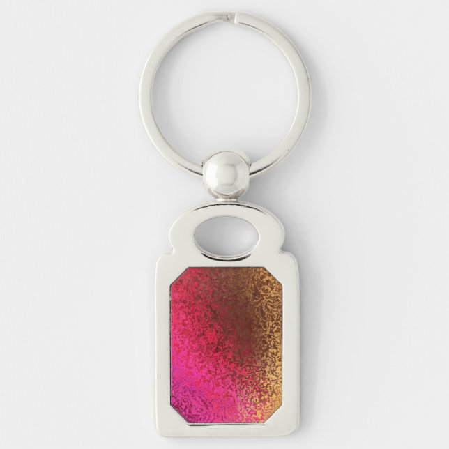 Pink Red And Gold Pattern Keychain (Front)