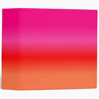 Pink, Red and Orange Gradient 3 ring binder