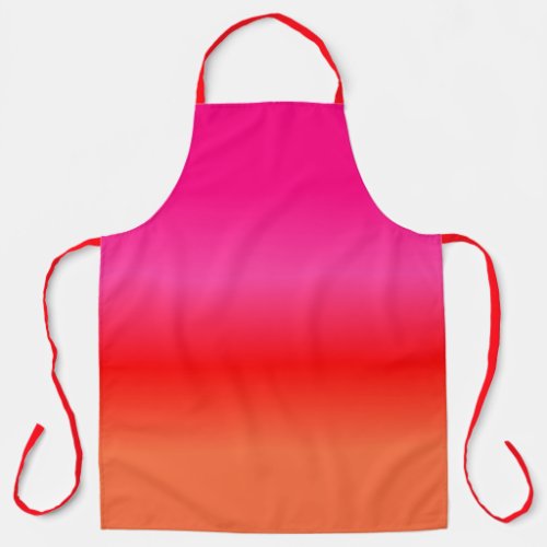 Pink  Red and Orange Gradient  Apron