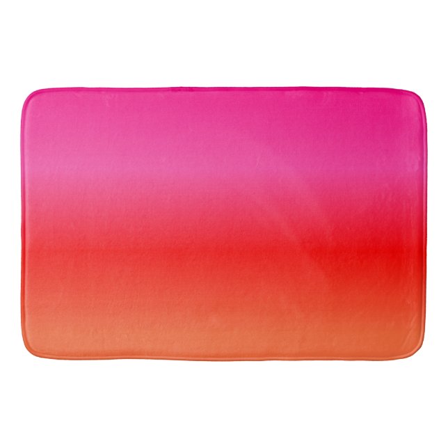 Pink,  Red and Orange Gradient Bathroom Mat (Front)