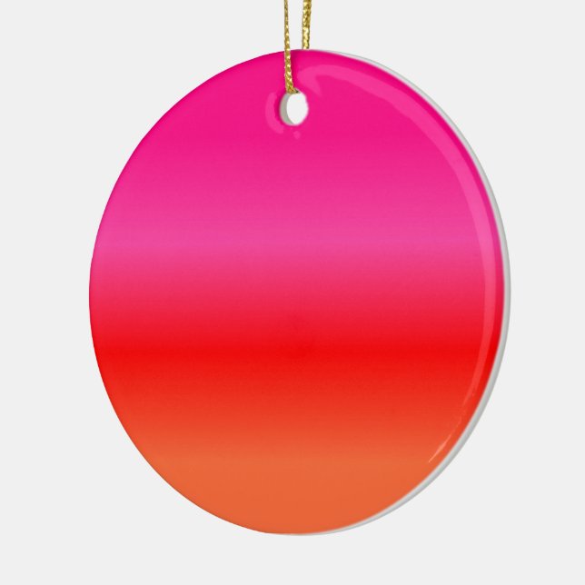 Pink, Red and Orange Gradient Ceramic Ornament (Left)