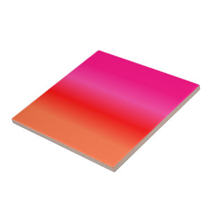 Pink, Red and Orange Gradient Ceramic Tile