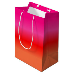 Pink, Red and Orange Gradient gift bag