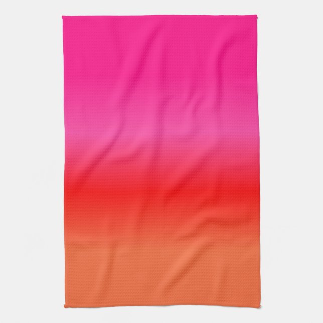 Pink,  Red and Orange Gradient  Kitchen Towel (Vertical)