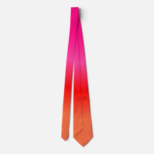 Pink  Red and Orange Gradient necktie