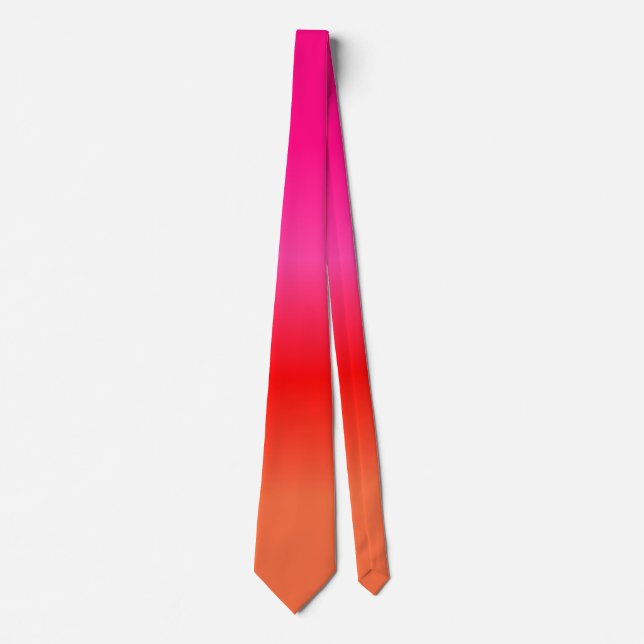 Pink,  Red and Orange Gradient necktie (Front)