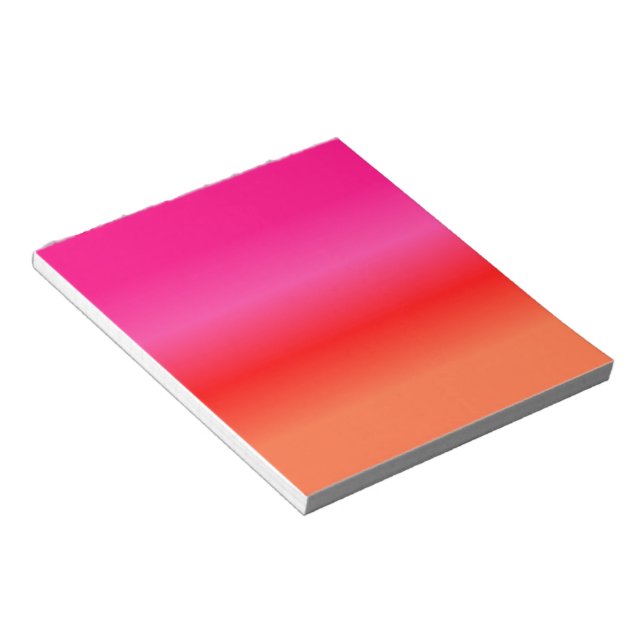 Pink, Red and Orange Gradient Notepad (Angled)