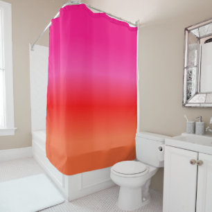 Pink, Red and Orange Gradient Shower Curtain