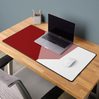 Pink Red and White Desk Mat