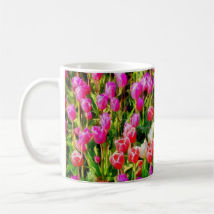 Pink Red and White Tulips from Mt Vernon Coffee Mug
