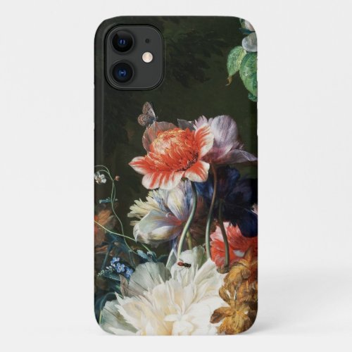 PINK RED ANEMONES WHITE FLOWERSBUTTERFLY Floral iPhone 11 Case