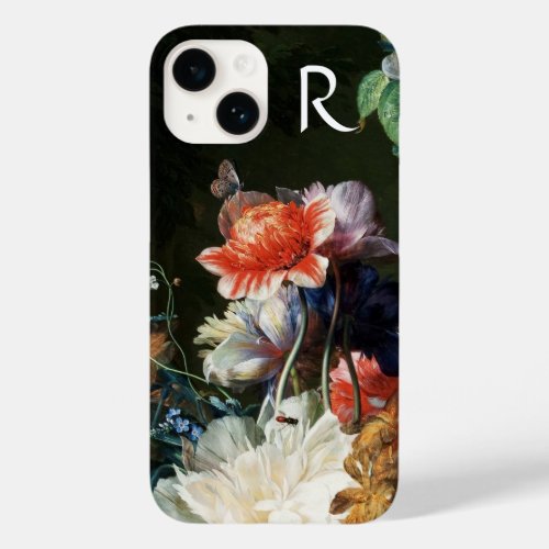 PINK RED ANEMONES WHITE FLOWERSBUTTERFLY MONOGRAM Case_Mate iPhone 14 CASE