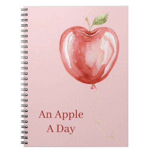 Pink Red Apple Balloon Notebook