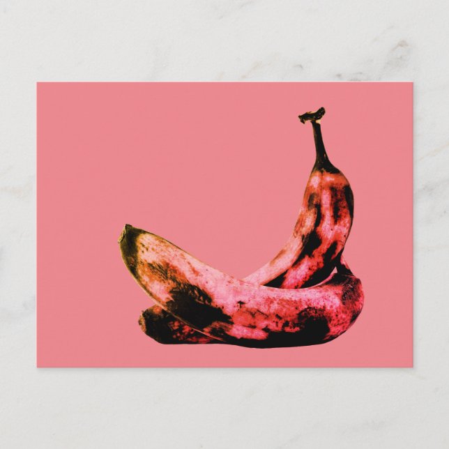 Pink Red Banana Pop Art Cool Unique Postcard (Front)