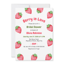 Pink Red Berry in Love Strawberry Bridal Shower