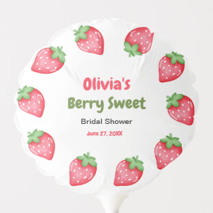 Pink & Red Berry Sweet Strawberry Bridal Shower Balloon