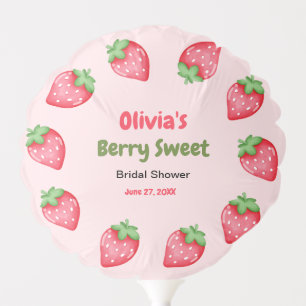 Pink & Red Berry Sweet Strawberry Bridal Shower Balloon