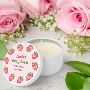 Pink & Red Berry Sweet Strawberry Bridal Shower Mini Candle Favors