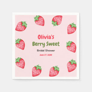 Pink & Red Berry Sweet Strawberry Bridal Shower  Napkins