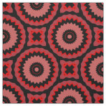 Pink Red Black Boho Ethnic Geometric Pattern Fabric