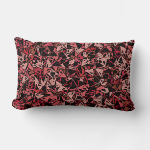Pink Red Black Triangle Seamless Pattern Lumbar Pillow