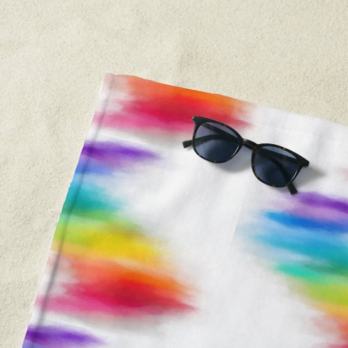 Pink Red Blue Purple Yellow Green Modern Colorful Beach Towel