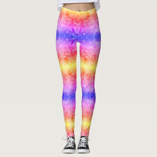 Pink Red Blue + Yellow Colors on Customized Modern Leggings