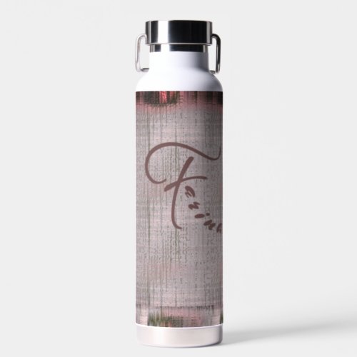 Pink Red Blush Burgandy Earth Tones Woven Canvas  Water Bottle