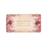 Pink Red Blush Floral Watercolor Romantic Frame Label at Zazzle